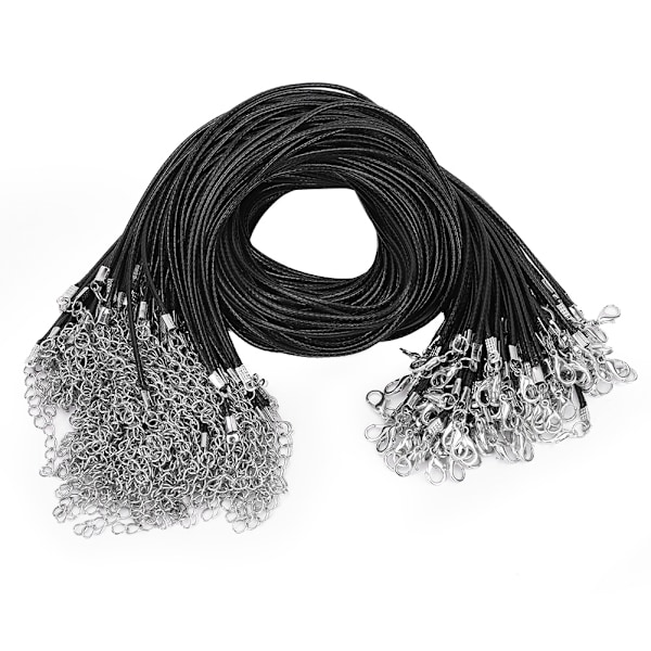 100 pcs Lobster lock wax rope waxed wire leather cord Necklace DIY jewelry accessories