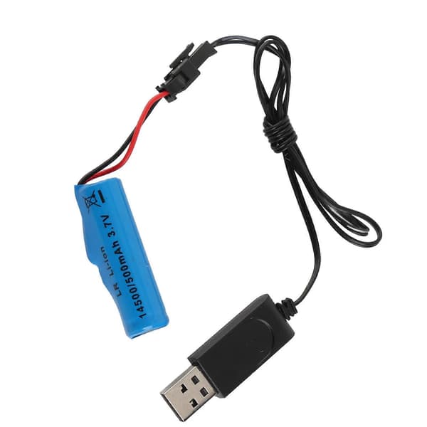 3,7 V 500 mAh Li-ion-batteri for Flytec V005 RC-båt, USB-ladekabel, tilbehør til RC-båt