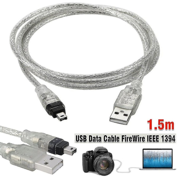 För Mini DV MiniDV USB -datakabel FireWire IEEE 1394 HDV-videokamera för redigering av PC[HSfF]