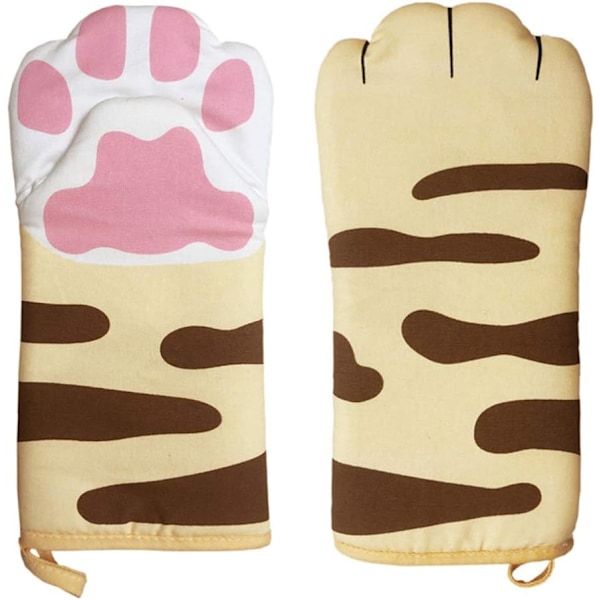 Oven Mitts Kitchen Cooking Baking Heat Resistant Cat Mitt, 1 Pair Claw