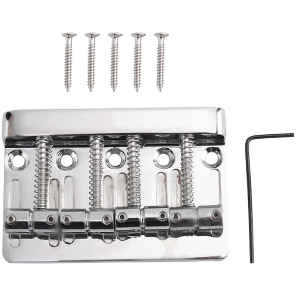 2X 4-strenget Hardtail Basguitarbro til Fender Precision Jazz Bas PB JB Style Bas, Krom Chrome