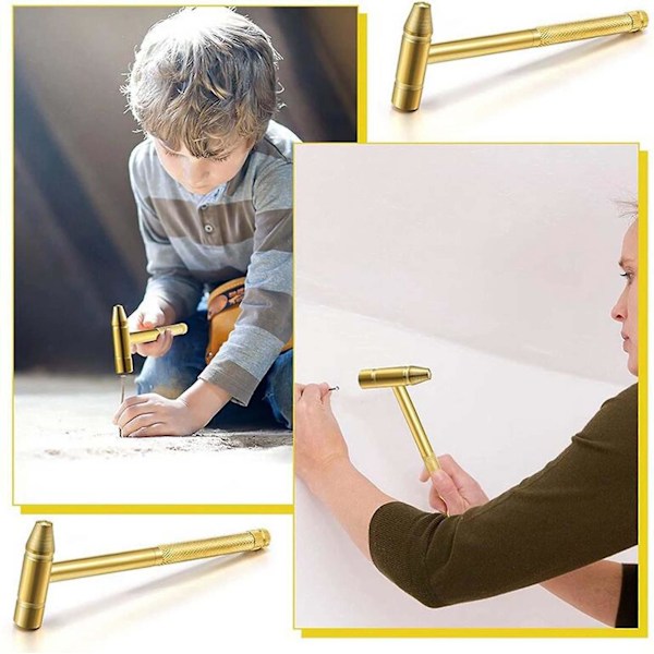 5-i-1 Mikro Mini Multifunktions Kobberhammer, Multifunktionel Hammer Skruetrækker Mini Kobberhammer Gold