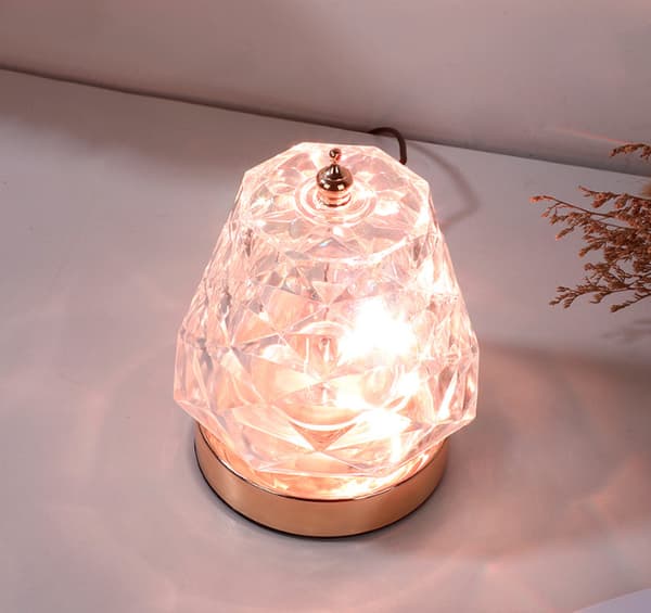 [KK] Touch Control Rose Krystal Bordlampe