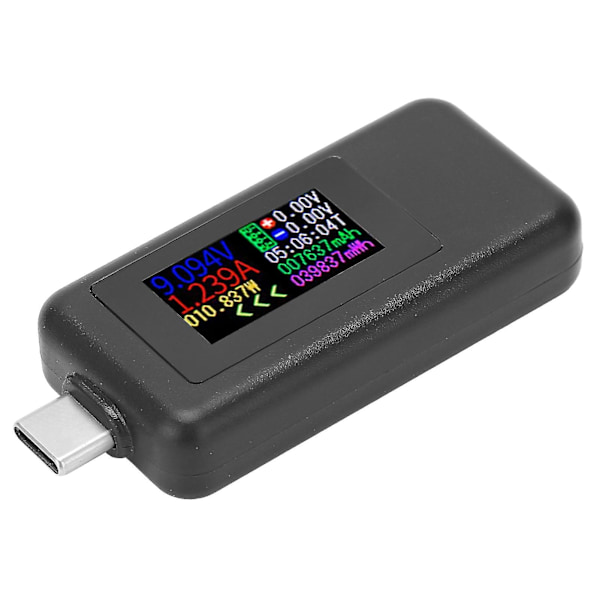 USB-C Strømtester DC4-30V Spenning Strøm 2 i 1 Måler Fargeskjerm Voltmeter Amperemeter