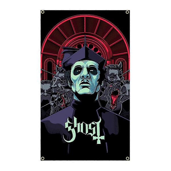 90x150cm Ghosts Ruotsalainen metalliyhtye Lippu Banneri Koriste Gobeliini FLAGCORE as the picture32717 60 x 90cm