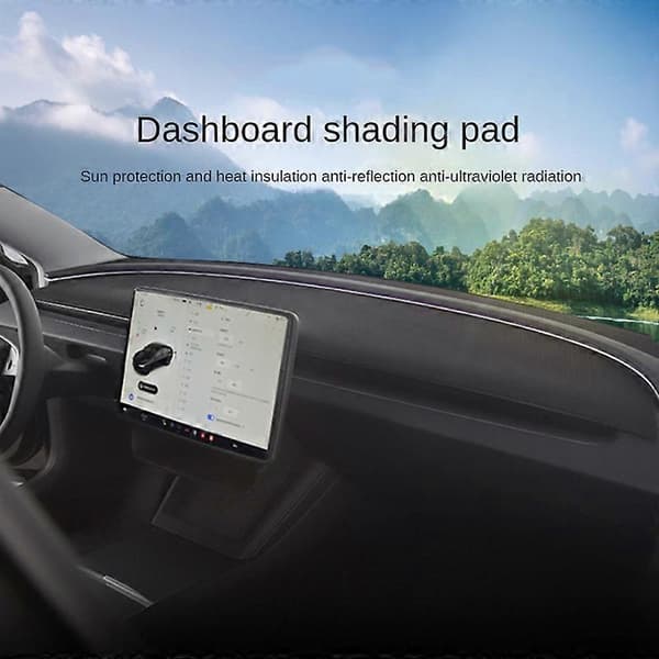 For Model 3 2024 Bil Dashborddeksel Anti-lys PU Dashmatte Black