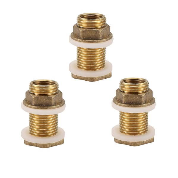 Solid messing skottkobling, 3 sett 3/8 tommer hunn 1/2 tommer hann solid messing vanntankkobling Bronze