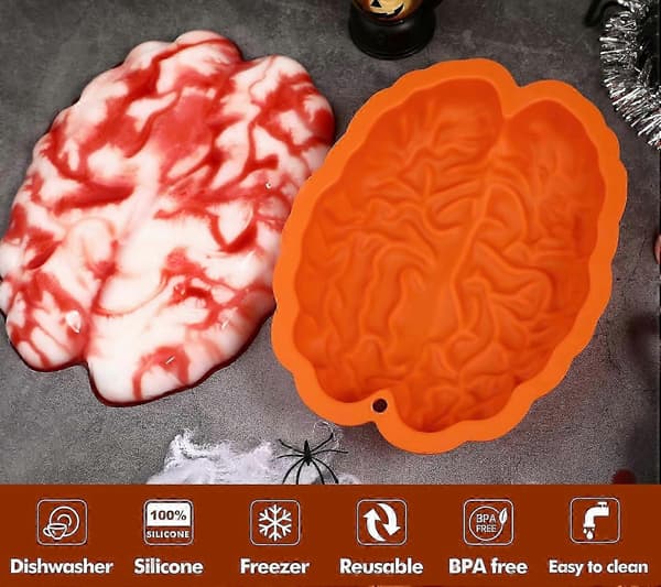 Hjerne Jello Form Silikone Hjerne Latinske Kageforme 9 Tommer Brækbar Hjerne Chokoladeform Til Ba
