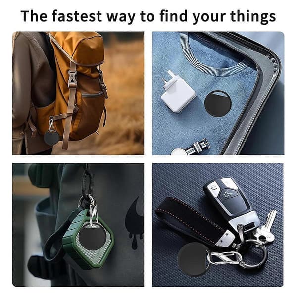 4-pack smarta spårningsbrickor för Hitta, för bagage, plånböcker, nycklar, väskor, husdjur Black