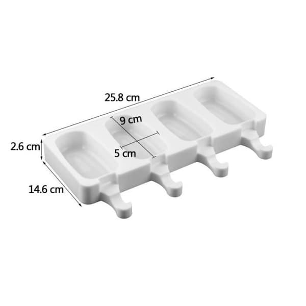 Iskremform - Magnum ispinner - Høykvalitets silikon - 4 hulrom - 20 gratis pinner