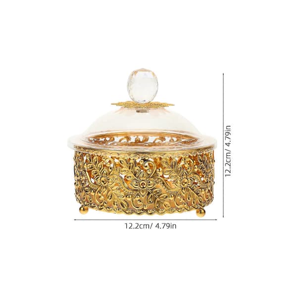 [KK] 【jia】Golden Candy Box Desktop Candy Storage Box Compatible with Storage 2pcs