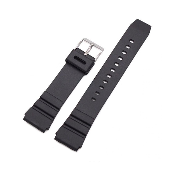 Watch strap Silicone (Digital watch etc) Black - Several sizes Black Black