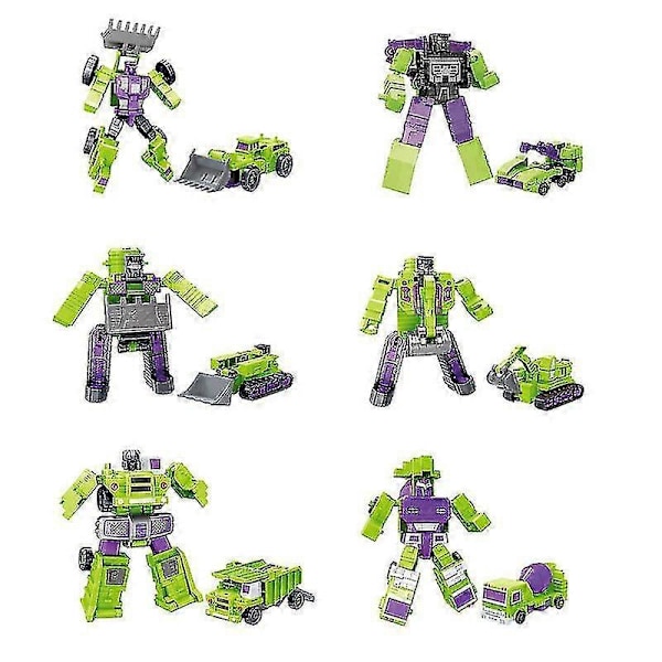 Transformeret Constructicon Devastator Sæt 6 I 1 Legetøj - Green