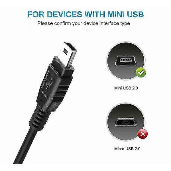 2 stk. USB PC-opladerkabel Strømkabel til Texas Instruments TI-84 Plus CE, TI-84 Plus C Silver Edition, TI 89 Titanium, TI Nspire CX/TI Ns 5 5