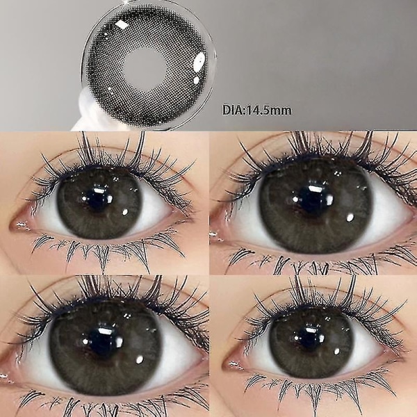 2st Svart Stor Diameter Färg Kontaktlinser För Ögon Skönhet Pupill Makeup Lins Årlig Naturlig Med Myopi Dioptri Ny Vitality black