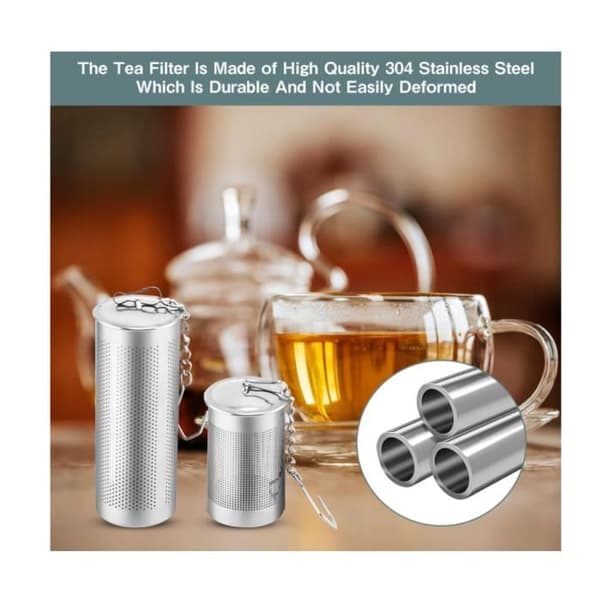 Te-infuser - 6 stk. - Rustfrit stål - Finmasket - Genanvendelig - Med kæde