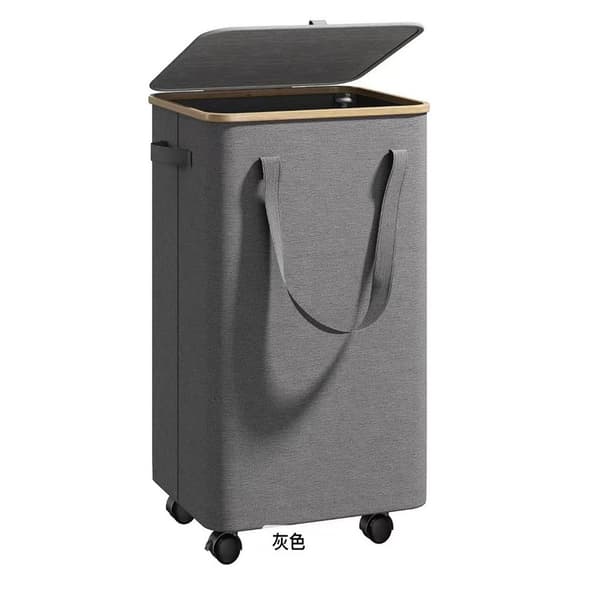 [KK] Large Laundry Basket with Wheels - 70L Foldable Laundry Hamper with Lid and Removable Inner Bag
