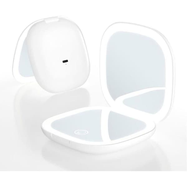 Bærbart LED Rejse Makeup Spejl, 1X/5X Forstørrelse