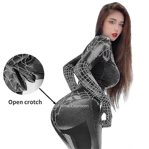 Spiderman Cosplay Kvinne Sexy Zentai Drakt Spandex Bodysuit Superhelt Zentai Drakt Halloween Karneval