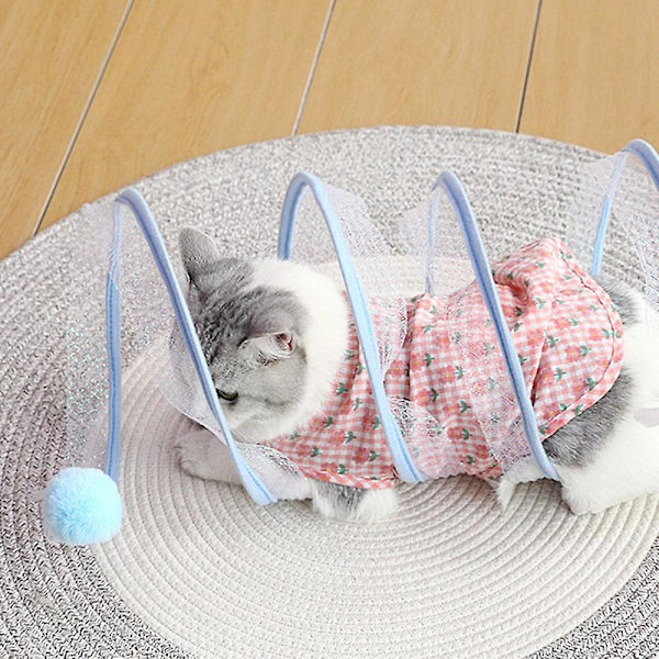 Elastisk spiralformad kattunnel leksak lätt kattunnel leksak green