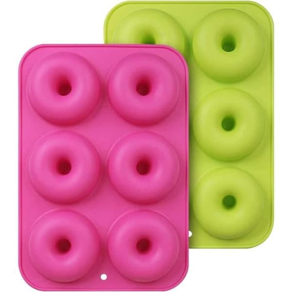 Silikone Donutform - Kagefabrik - Non-stick - Grøn+Pink