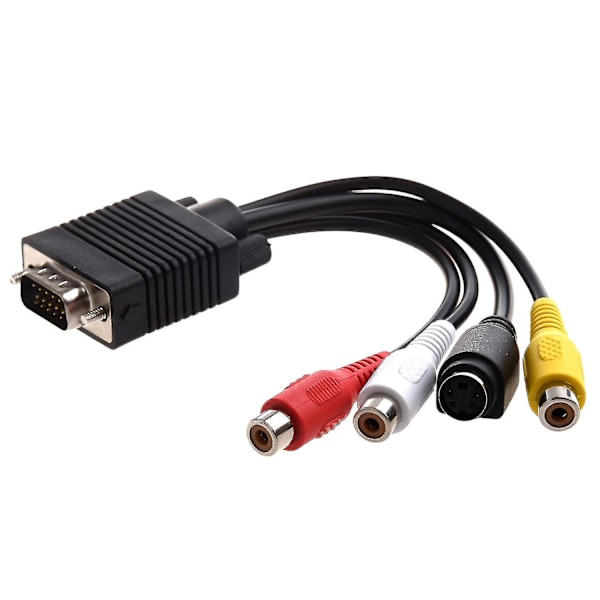 VGA Adapter til TV S-video RCA Udgangs Kabel til PC Video Ft