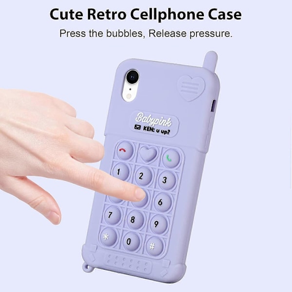 Fodral för iPhone XR Sött för Kvinnor Flickor Silikon Mjuk Gel Gummi Fodral Kawaii Roligt Lustiga Bubblor Retro Mobiltelefondesign Mode Coolt Snyggt Skyddande P