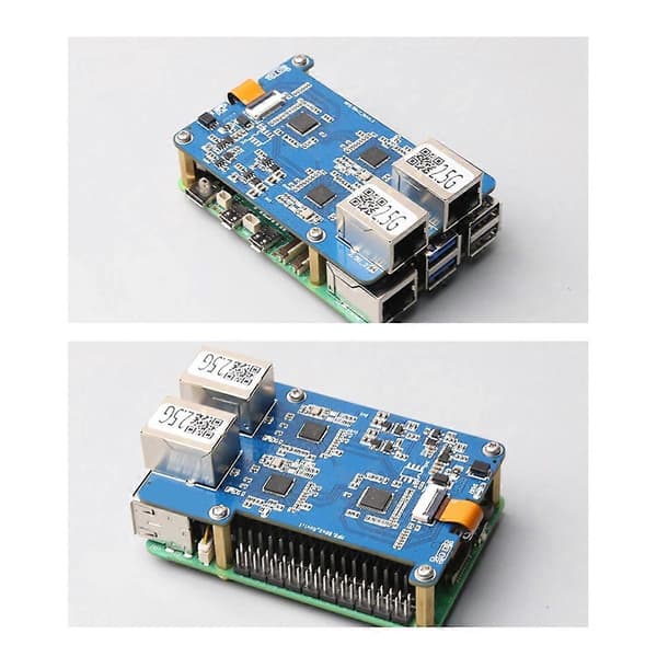 MP2.5GD til Rasbperry Pi 5 PCIE til Dual 2.5G Ethernet HAT RTL8125 Udvidelseskort Support til RPi OS og Blue