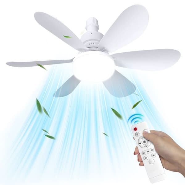 6-bladet LED-loftventilator - 3 hastigheder - 3 farver - Dæmpbar - Timer - Stille - Loftlampe - 30W/42cm