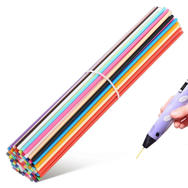 110 stk. Pcl Filament 3D-printer Pen Filament Refills 3D Doodler Pen Materiale Lav Temperatur Pcl Filament 3D Pen Forsyninger 22 Farver 2,5 mm Multi 15.00X0.25X0.25CM