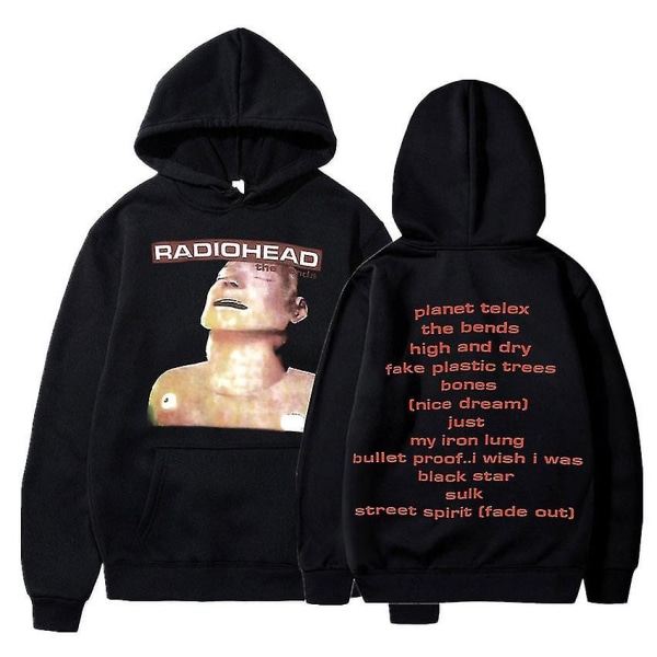 Vintage Rock Band Radiohead Hoodie Hip Hop Allt Musik Album Print Sweatshirt Harajuku Streetwear Oversize Luvtröjor Tonåringar color size