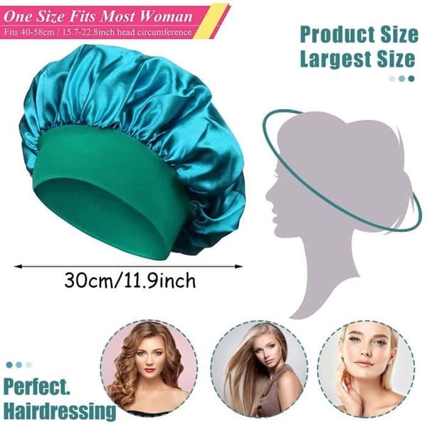 Nathue - Satin - Elastisk - Hårbeskyttelse - One Size - 3 Farver Tilgængelige