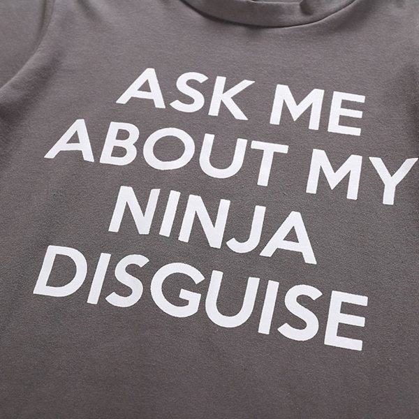 Ninja-naamiointi T-paita Karate Kamppailulajit Tee Toppi - Lapset & Aikuiset Vaaleanharmaa Light gray 4XL
