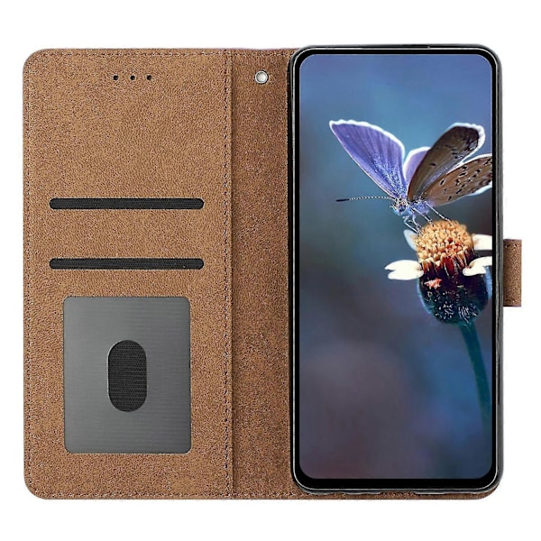 Til Samsung Galaxy M32 (global version) 4g Præget Telefon Cover Læder Wallet Flip Stand Cover Style A Samsung Galaxy M32 (Gl Black