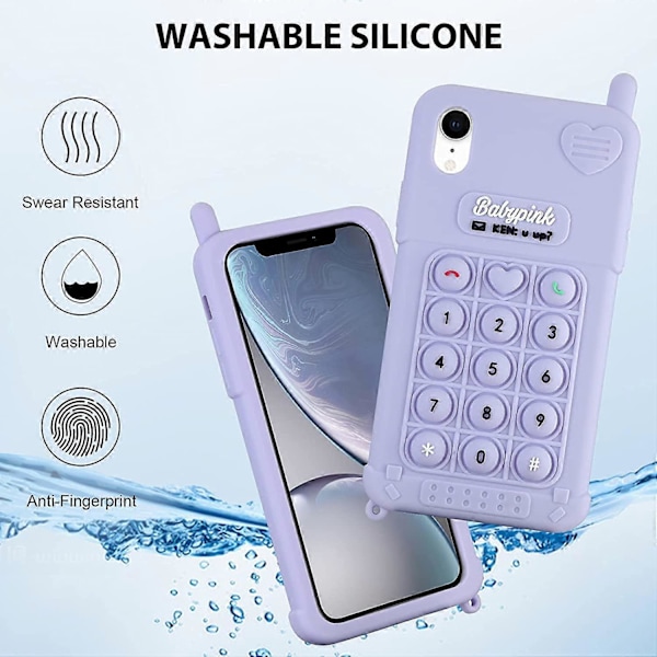Fodral för iPhone XR Sött för Kvinnor Flickor Silikon Mjuk Gel Gummi Fodral Kawaii Roligt Lustiga Bubblor Retro Mobiltelefondesign Mode Coolt Snyggt Skyddande P