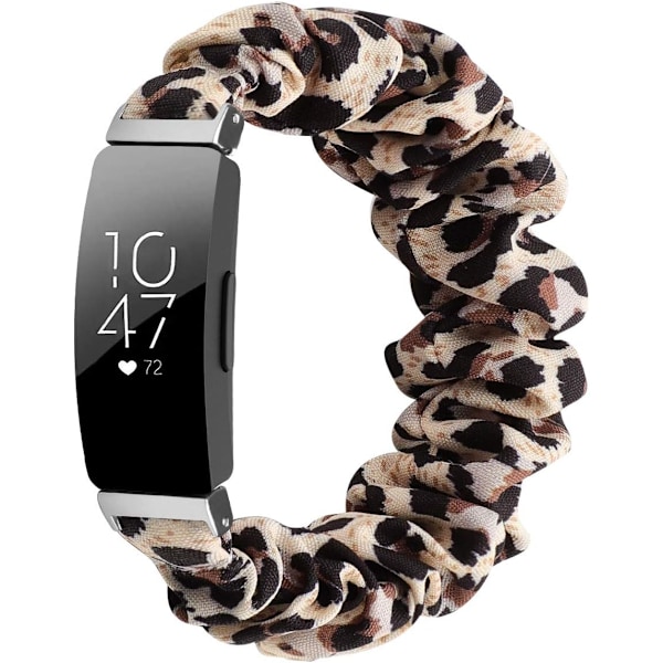 MEFEO Scrunchies kompatibla med Fitbit Inspire 2 Band/Inspire Leopard Leopard Small