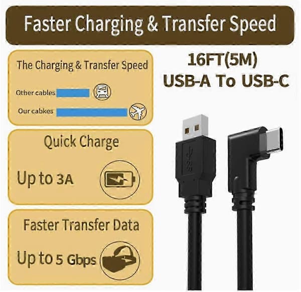 2m sort Wacom USB-kabel til Intuos Pro PTH460 PTH660 PTH860 tegnetablet
