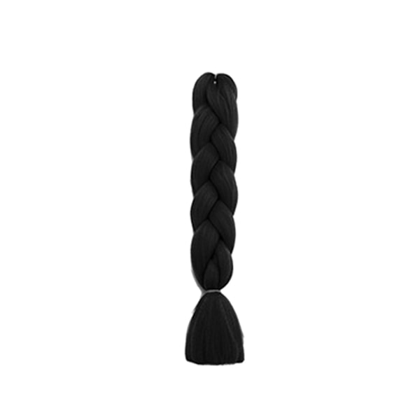 Flettehår 60 cm Hårextensions Syntetisk Fiber Heklet Flette Dreadlocks Flerfarget Dark Black