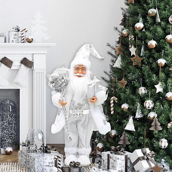 Stående julemandsfigur julepejsdekorationer