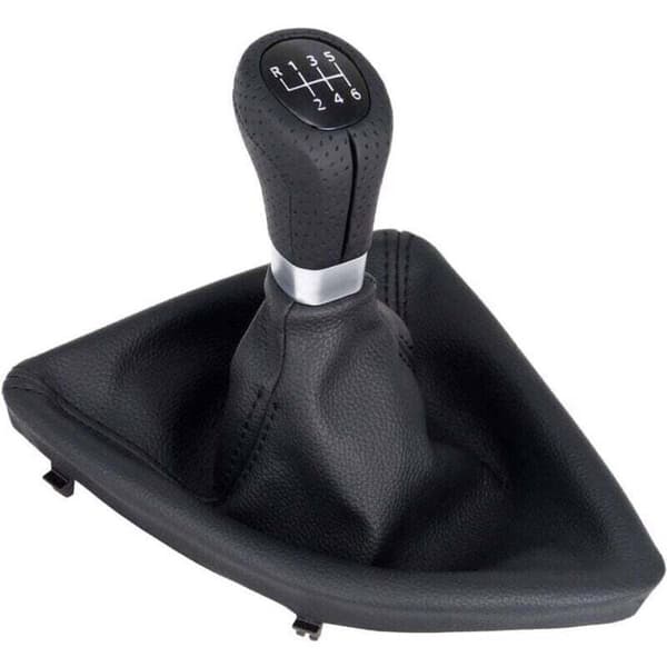 Læder gearknop - OKZ - Perforeret sort - 6 gear - Kompatibel med BMW 1-serie E81 E82 E87 E88