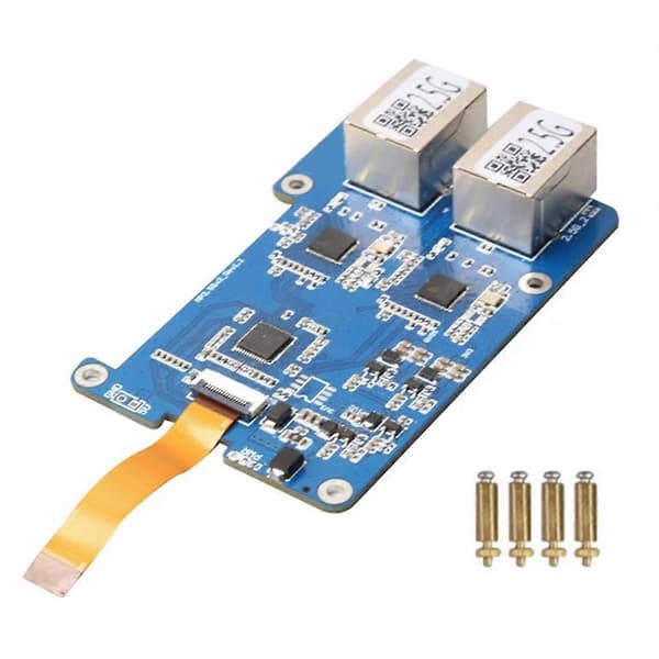 MP2.5GD til Rasbperry Pi 5 PCIE til Dual 2.5G Ethernet HAT RTL8125 Udvidelseskort Support til RPi OS og Blue