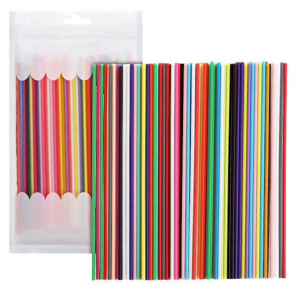 110 stk. Pcl Filament 3D-printer Pen Filament Refills 3D Doodler Pen Materiale Lav Temperatur Pcl Filament 3D Pen Forsyninger 22 Farver 2,5 mm Multi 15.00X0.25X0.25CM