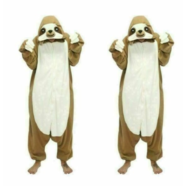 Dyr Pyjamas Kigurumi Natkjole Kostumer Voksen Jumpsuit Outfit V #2 Dovendyr #2 Sloth adult M