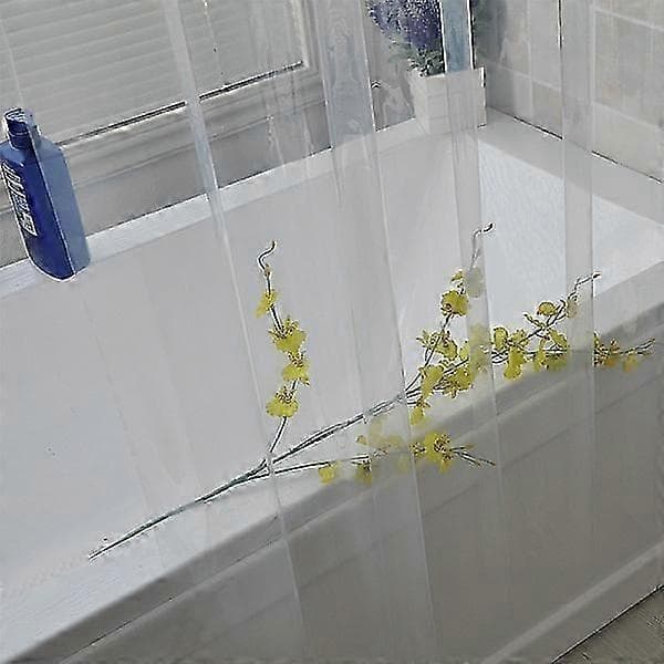 Extra långt transparent duschdraperi 180x200cm, Transparent