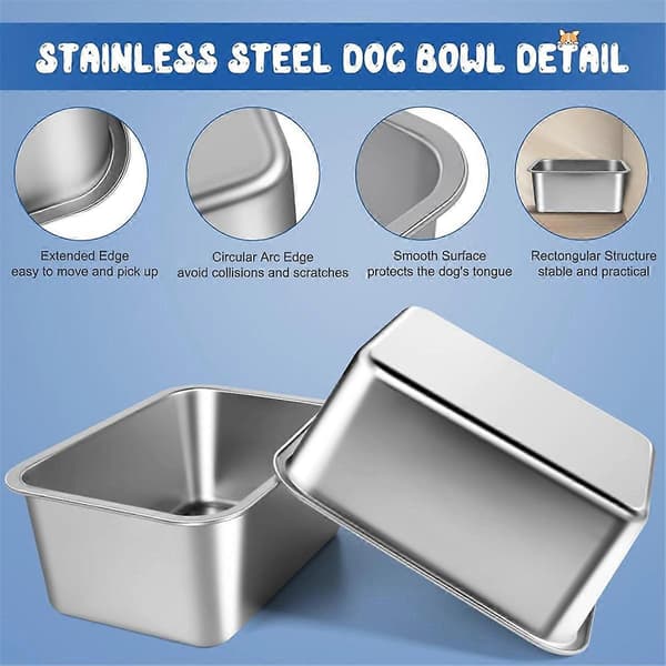 3 Gallon Ekstra Stor Hundevandskål til Store Hunde Silver