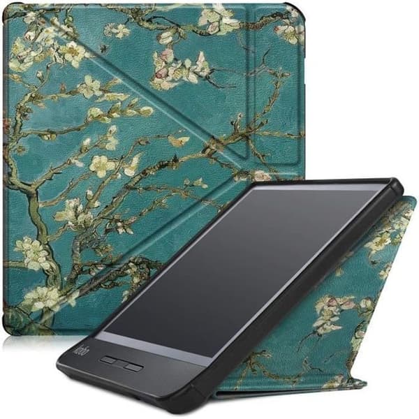 e-Readerfodral - HOOXSPEED - KOBO Libra H2O - 7.0\" fodral - PU-läder - Vikbart stativ