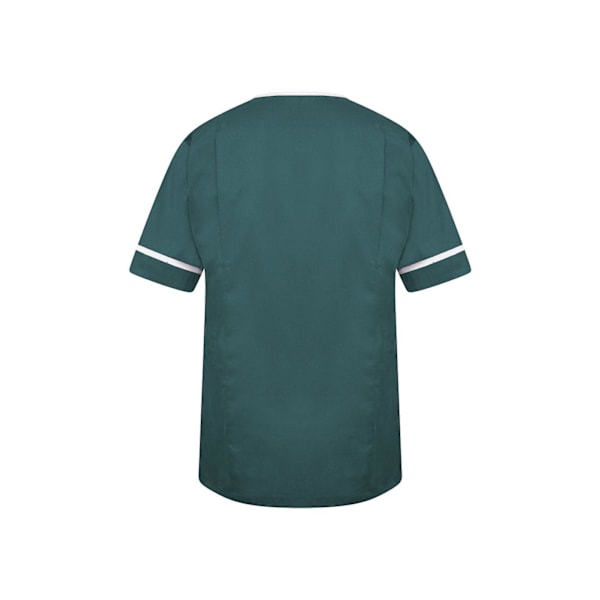 Dame Unisex Scrub Tunika Med Kant NSTT Bottle Green/white Trim Xs