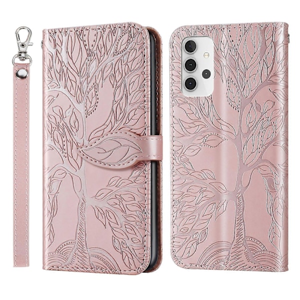 Læder Etui Til Samsung Galaxy A32 5G Rose Gold