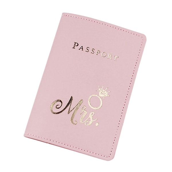 Enkelt cover resepasshållare plånbok present PU case cover unisex Ljusrosa Light pink