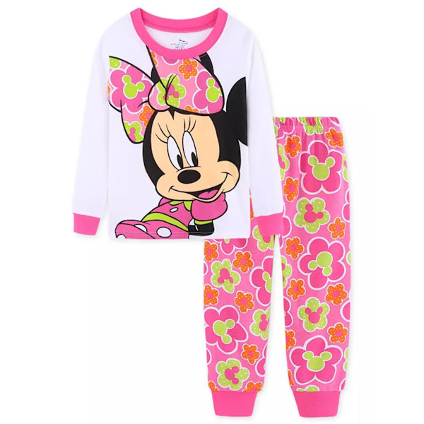 Flickors Pyjamas Disney Minnie Tryckt Toppar + Byxor Nattkläder Set B B 130cm